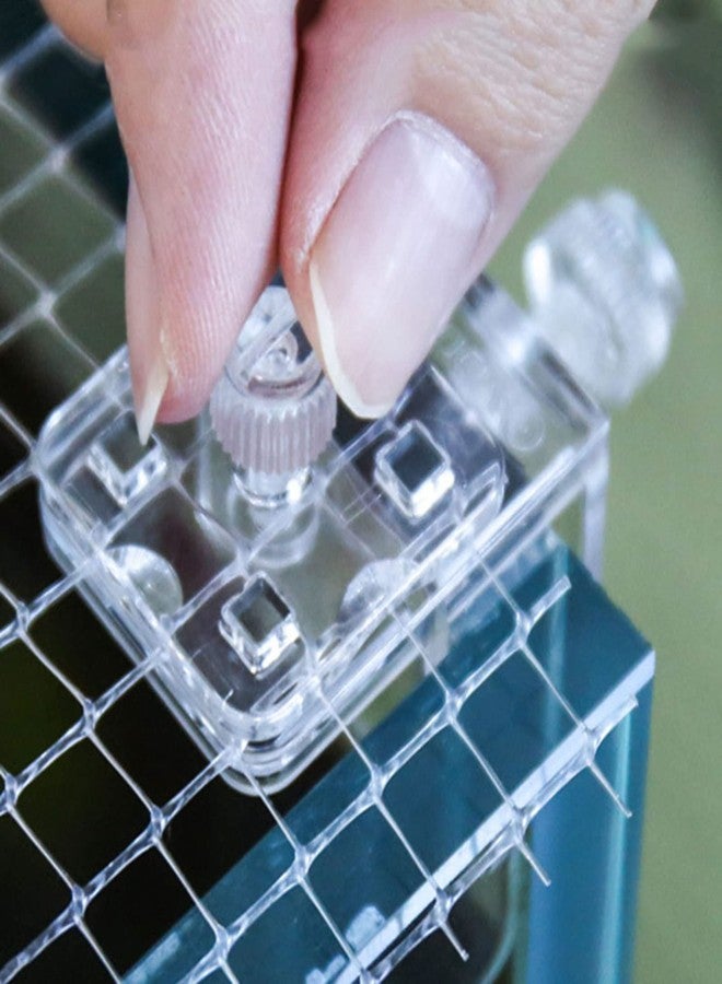 Youngy 2 Pieces Fish Tank Screen Net Holder Clamp Anti-Jump Net Mounting Clip Multifunctional Transparent Acrylic Clamps Fish Tank Glass Cover Clips - Image 5